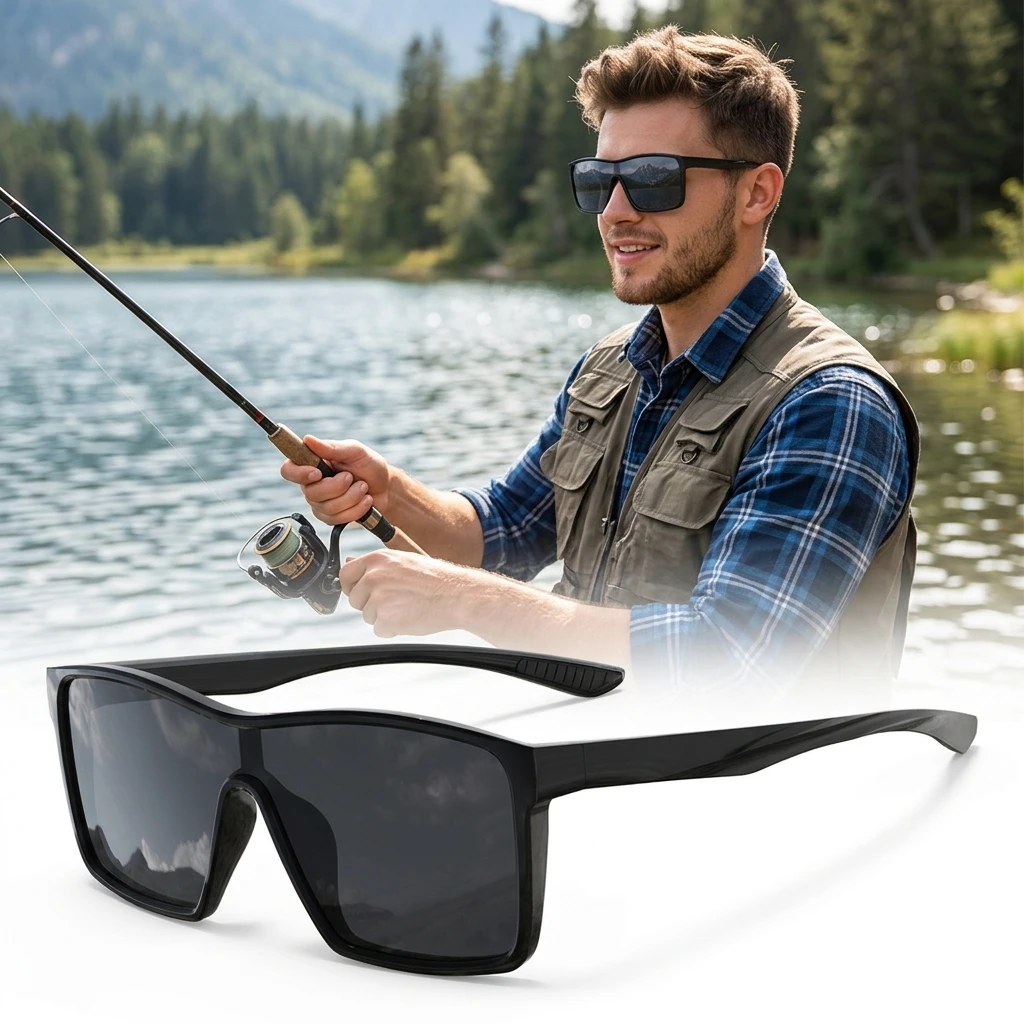 

TR90 Polarized Cycling Sunglasses Men Outdoor Sports Driving Sun Glasses UV400 Windproof Riding Fishing Hiking Eyewear