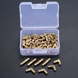 DRELD 100pcs Brass Concealed Barrel Hinges Jewelry Wood Boxes Cabinet Hidden Invisible Furniture Hinge 4*20mm with Storage Box