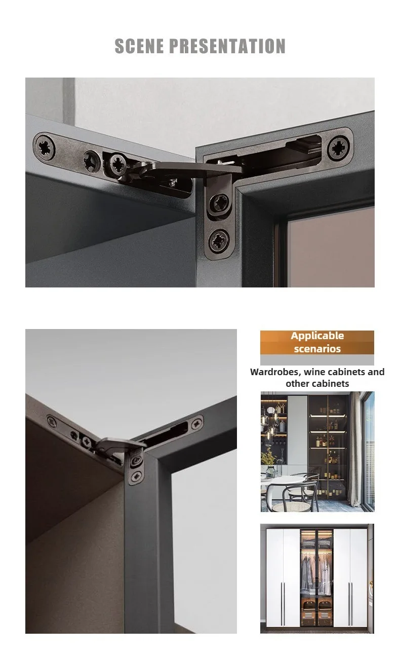 25KG Glastürscharniere mit Hydraulikdämpfung, obere und untere Scharniere, einstellbare, unsichtbare, verdeckte Drehwelle, Möbelbeschläge – Detail 5