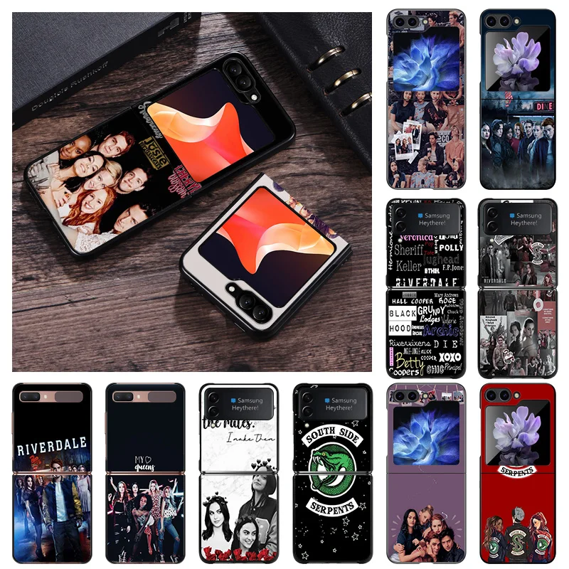 Black Matte Phone Case For Samsung Galaxy Z Flip6 Flip 6 5 4 Flip3 Flip4 Flip5 5G Riverdale South Side Serpents Hard Shell Cover