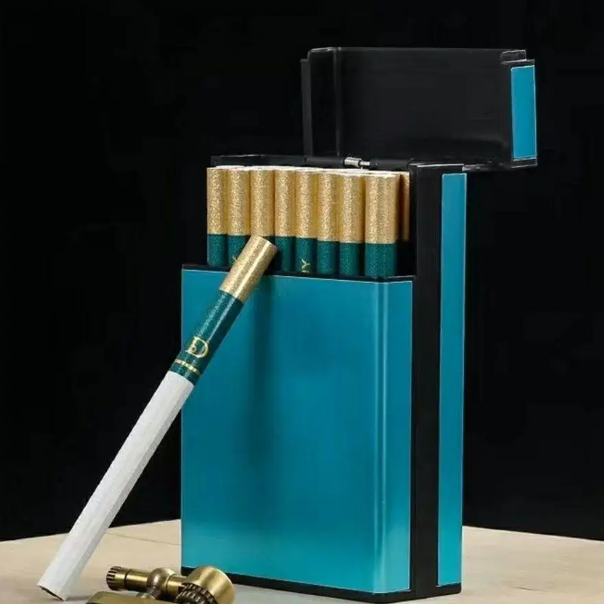 Smoking Accessories Color Aluminum Alloy Metal Sealed Sliding Cover Flip Lid Induction Automatic Cigarette Case Box