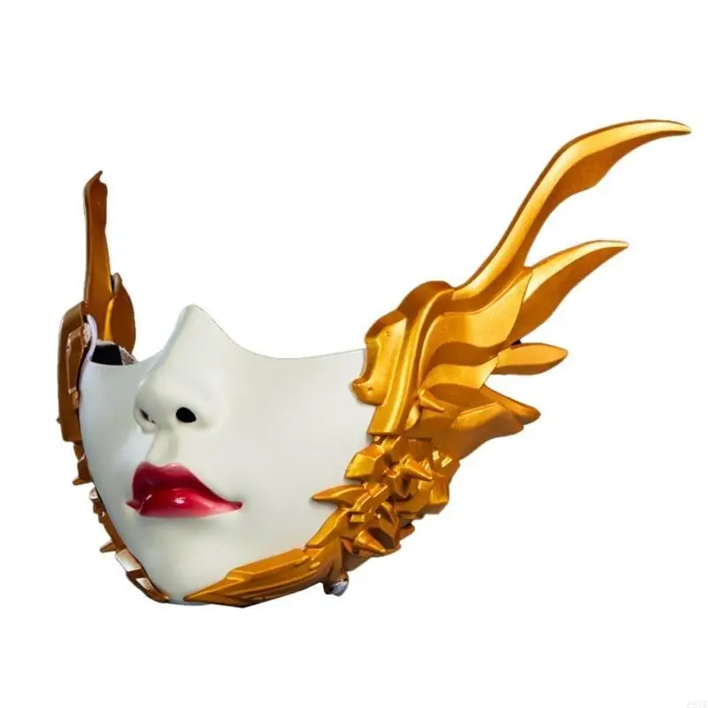 Masque mascarade B95F, demi-masque d'halloween, masque à ailes mécaniques, accessoire mascarade pour hommes femmes,