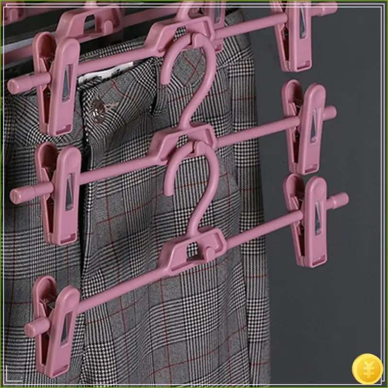 Trouser Rack With Adjustable Plastic Clip For Skirt Hook Save Space Clothes Rack Capable Of Attaching Underwear