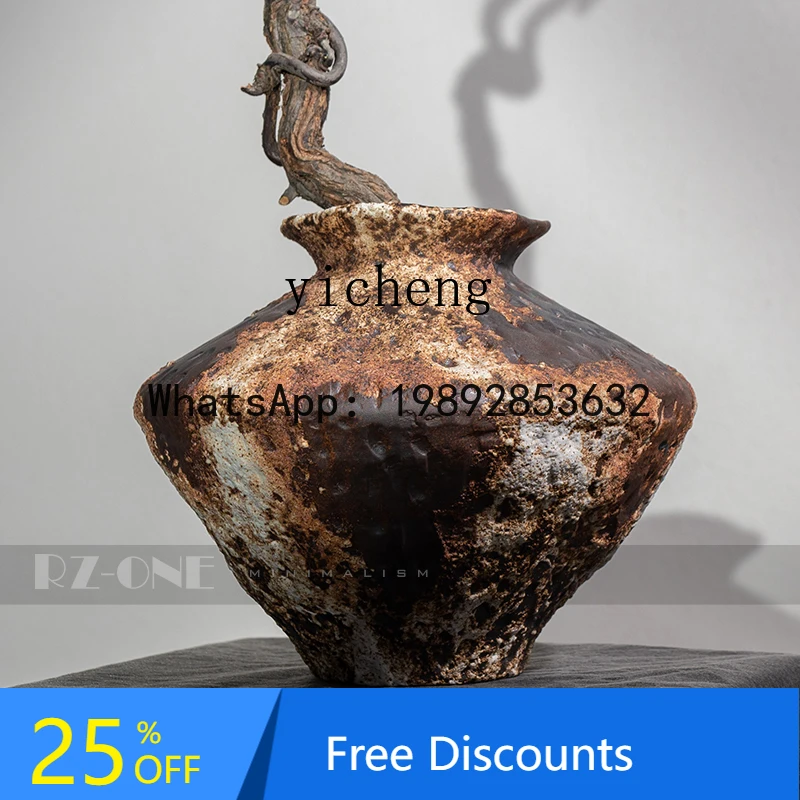 LL coarse pottery vase dry branch simulation green plant bonsai home bed and breakfast medieval floor ornament fairy garden