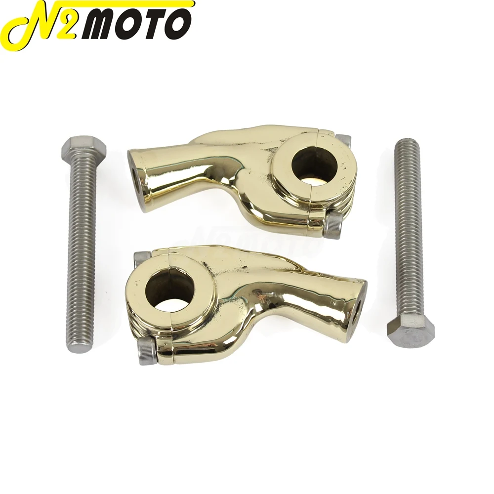 Solid Brass Motorcycles Old School Bent Finned 2-5/8