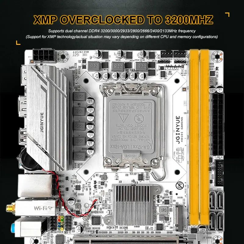 JGINYUE H610 itx HTPC Motherboard LGA1700 Support Core i3/i5/i7/i9 12th 13th Processor Dual channel DDR4 Memory DUAL M.2