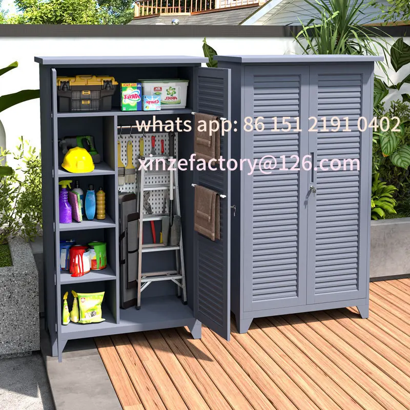 

Customizable Outdoor Locker Waterproof Sunscreen Villa Courtyard Louver Door Storage Cabinet Garden Balcony Tools Cabinet