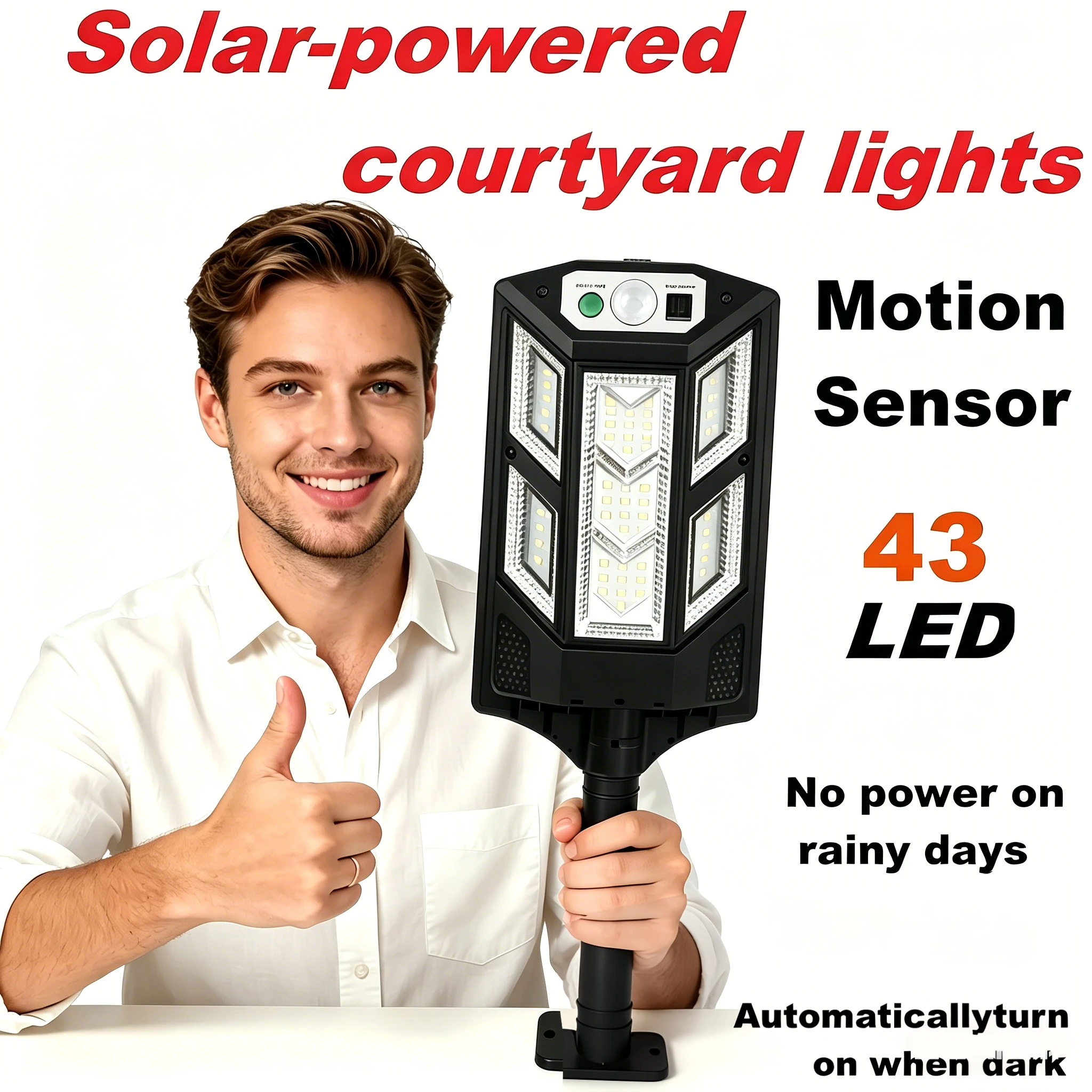 

30000LM Solar LED Lights Outdoor Solar Lights Of Motion Sensor 3 Modes Waterproof IP65 Solar Garden Light Street Yard Lantern
