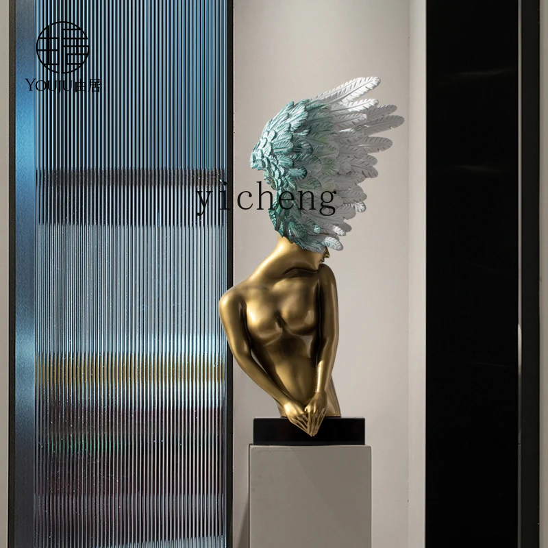 

H9- creative art figure sculpture ornament floor soft decoration model room hotel lobby