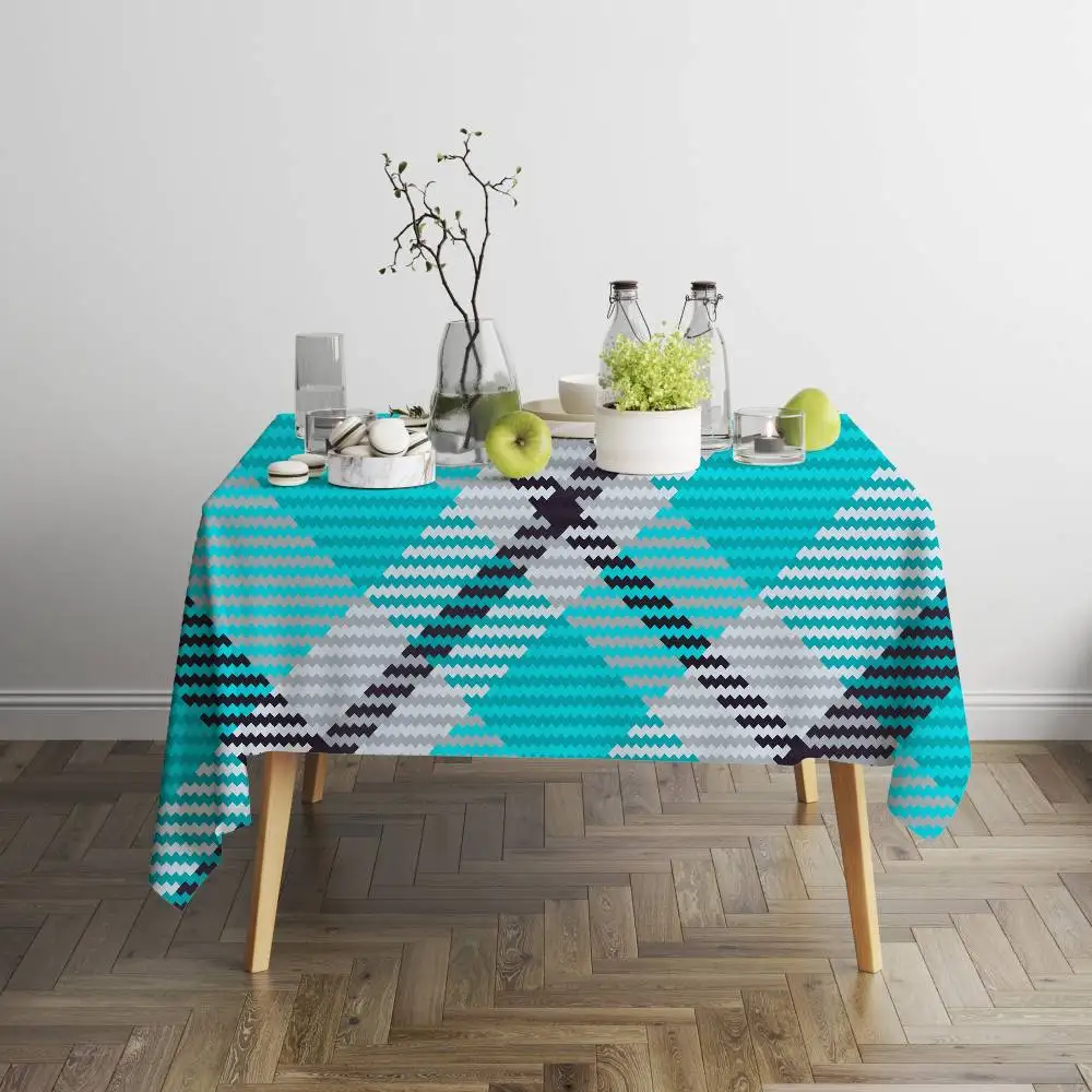 Tartan Print Multi-Use Rectangle Tablecloth - Waterproof For Dust Cover, Picnics & Temporary Tables