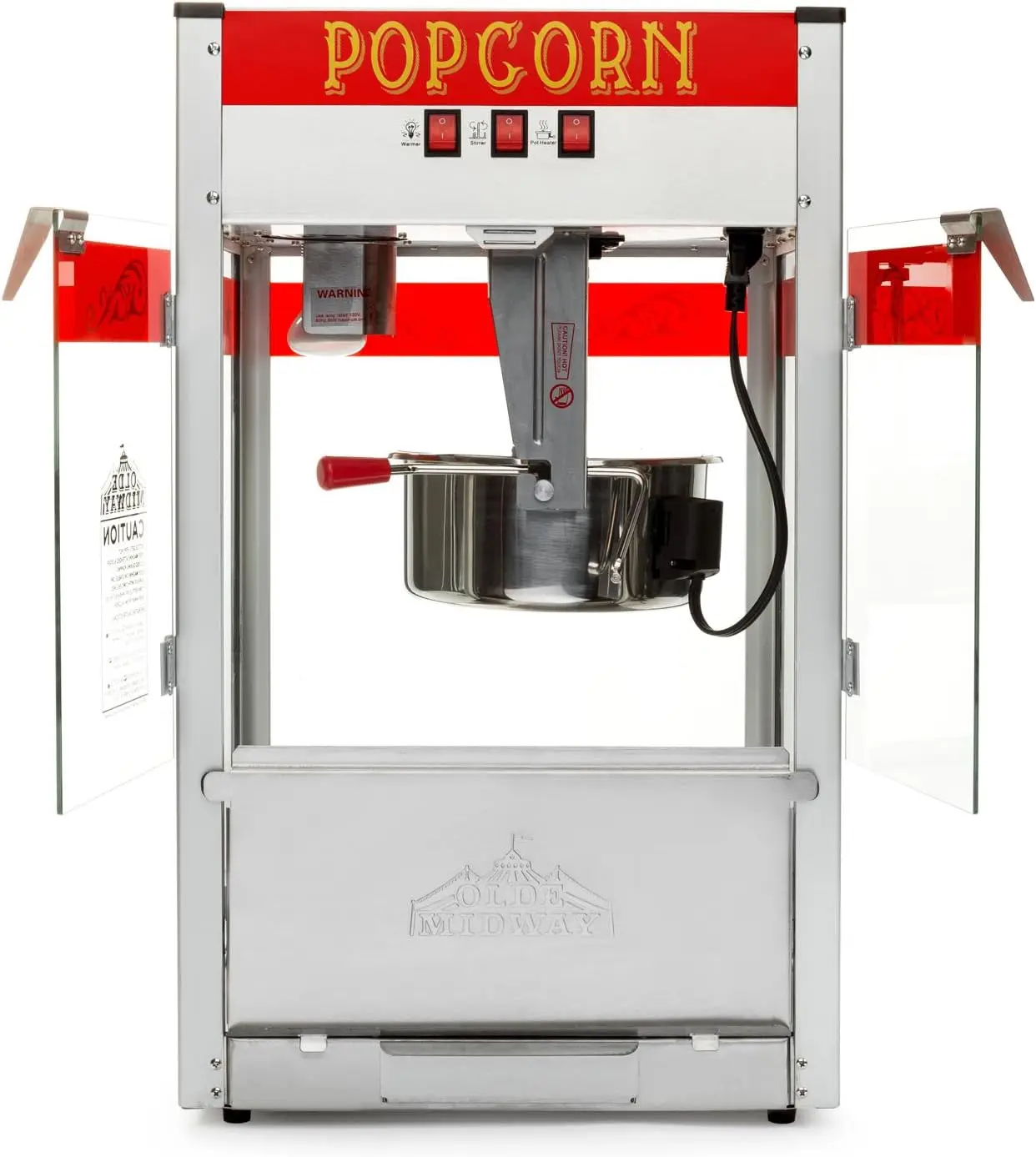 Machine à Popcorn Commerciale avec Grande Bouilloire de 12 Onces, Rouge