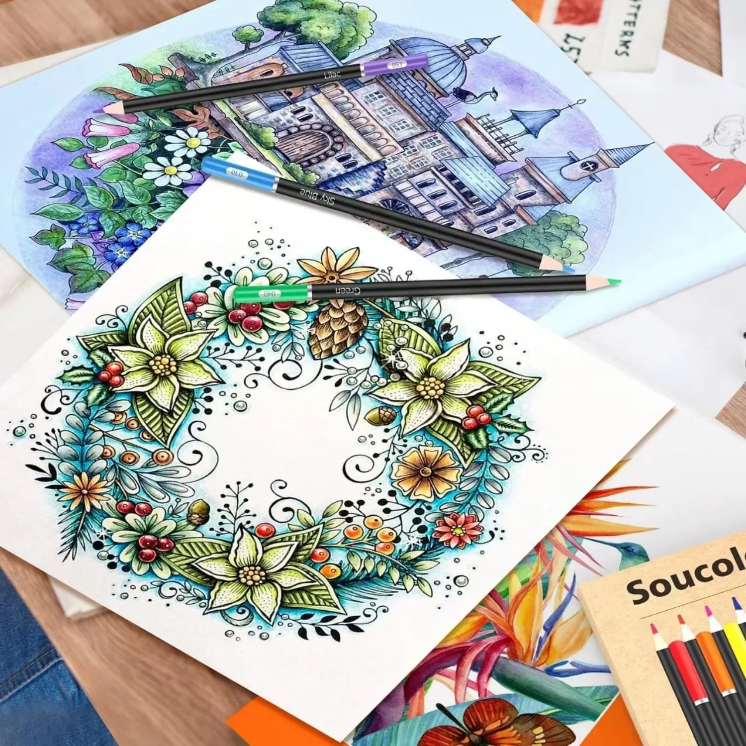 72-цветная книжка-раскраска для взрослых, школьные принадлежности, мягкий стержень, набор карандашей для рисования художника, эскизов