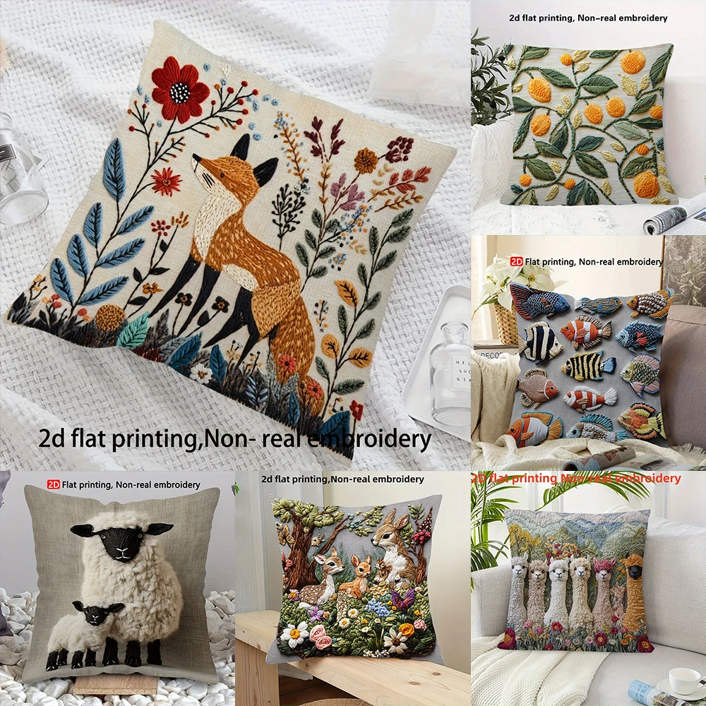 2D Flat-Printed Pillow Covers Here , Used for sofa bedroom room dormitory home decoration cushion cover.