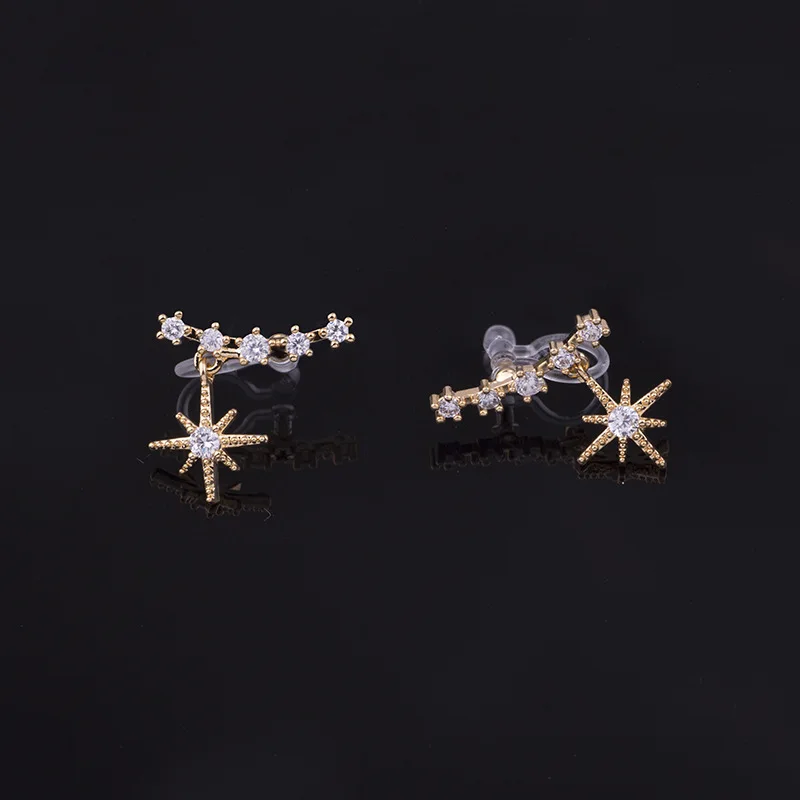 Micro-inlaid Mosquito Coil Ear Clip Light Earring Ear Row Transparent Ear Clip Hip Hop All-match Earring Female Hot Sale