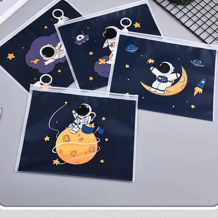 

12- шт., сумка с кольцом из мультфильма, студенческие канцелярские принадлежности, сумка для хранения тестовой бумаги, водонепроницаемая и пылезащитная цепочка для передачи данных