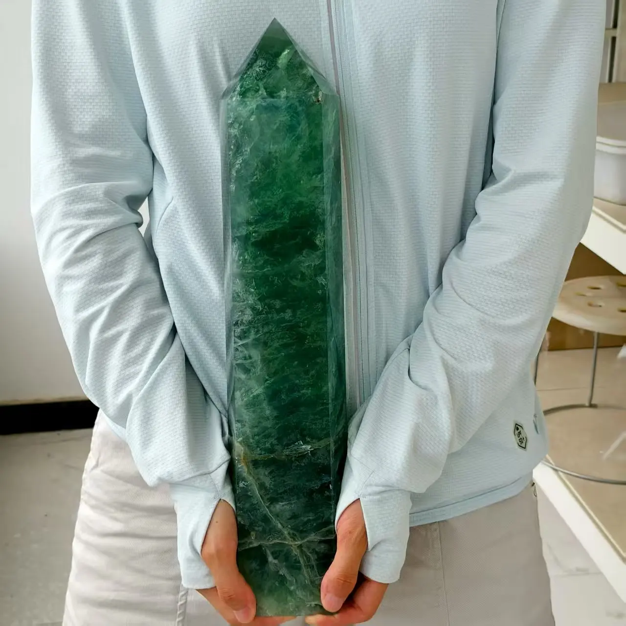 Natural Green Fluorite Crystal Tower, Energy Gemstone, Spiritual Healing, Gift Decoration, Demagnetization Meditation, Feng Shui