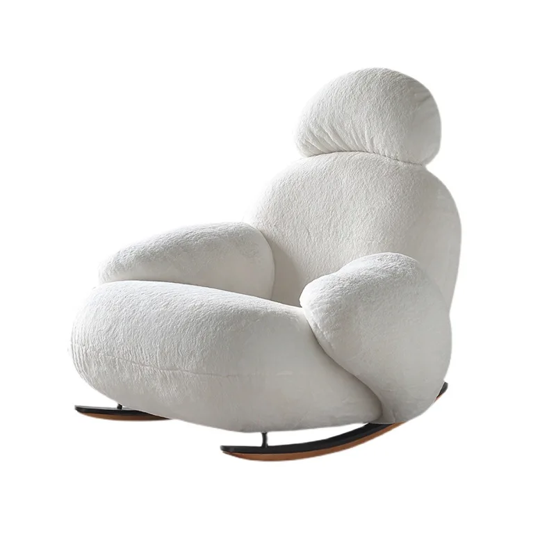 

Nordic lamb wool lazy sofa chair living room balcony bedroom furniture cream wind lounge chair