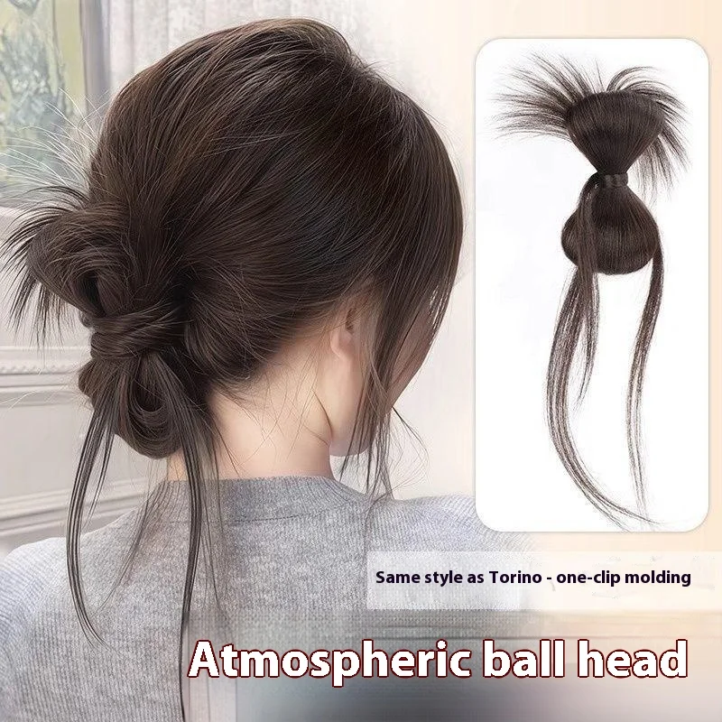 Pinza de pelo sintética de media corbata, cabeza de volante de plumas, cabeza de albóndiga perezosa, Clip de cangrejo, peluca, Clip de captura, accesorios para el cabello de cola de caballo alta