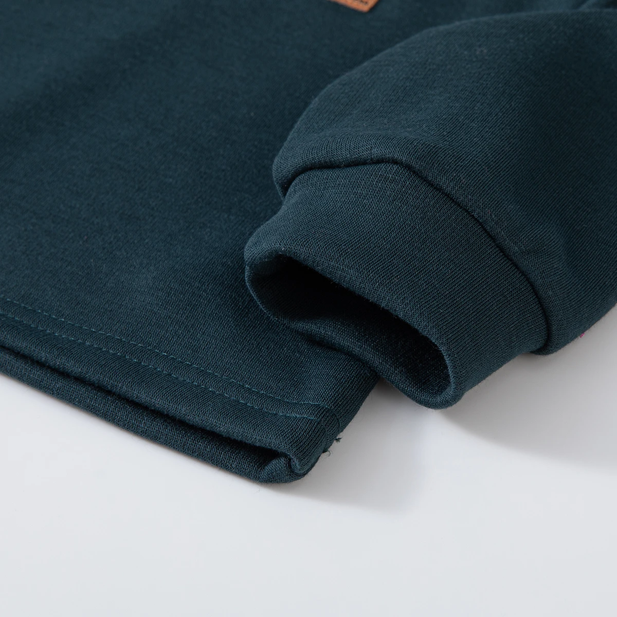 Mädchen-Strickset mit Fleece-Futter, 2-teilig, für Herbst und Winter, Rundhals-Oberteil mit langen Ärmeln und ausgestellte Hose, warmes Outfit für den täglichen Gebrauch, für Kinder. – Detail 20