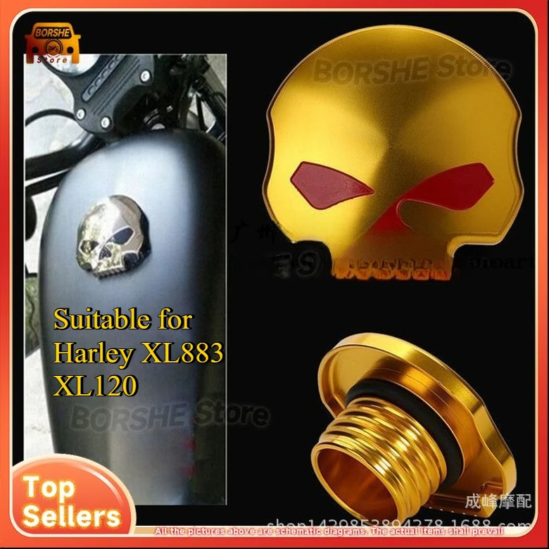 

2026 Suitable for Harley XL883 XL120 Dyna CNC Motorcycle Modification Skull Tank Cap