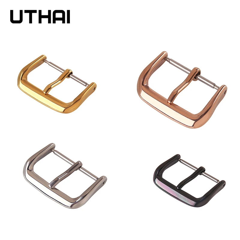 Watch Buckle 14mm 16mm 18mm 20mm Strap Clasp 316L Stainless Steel Vacuum Plated Watch Accessories Clasp UTHAI T03