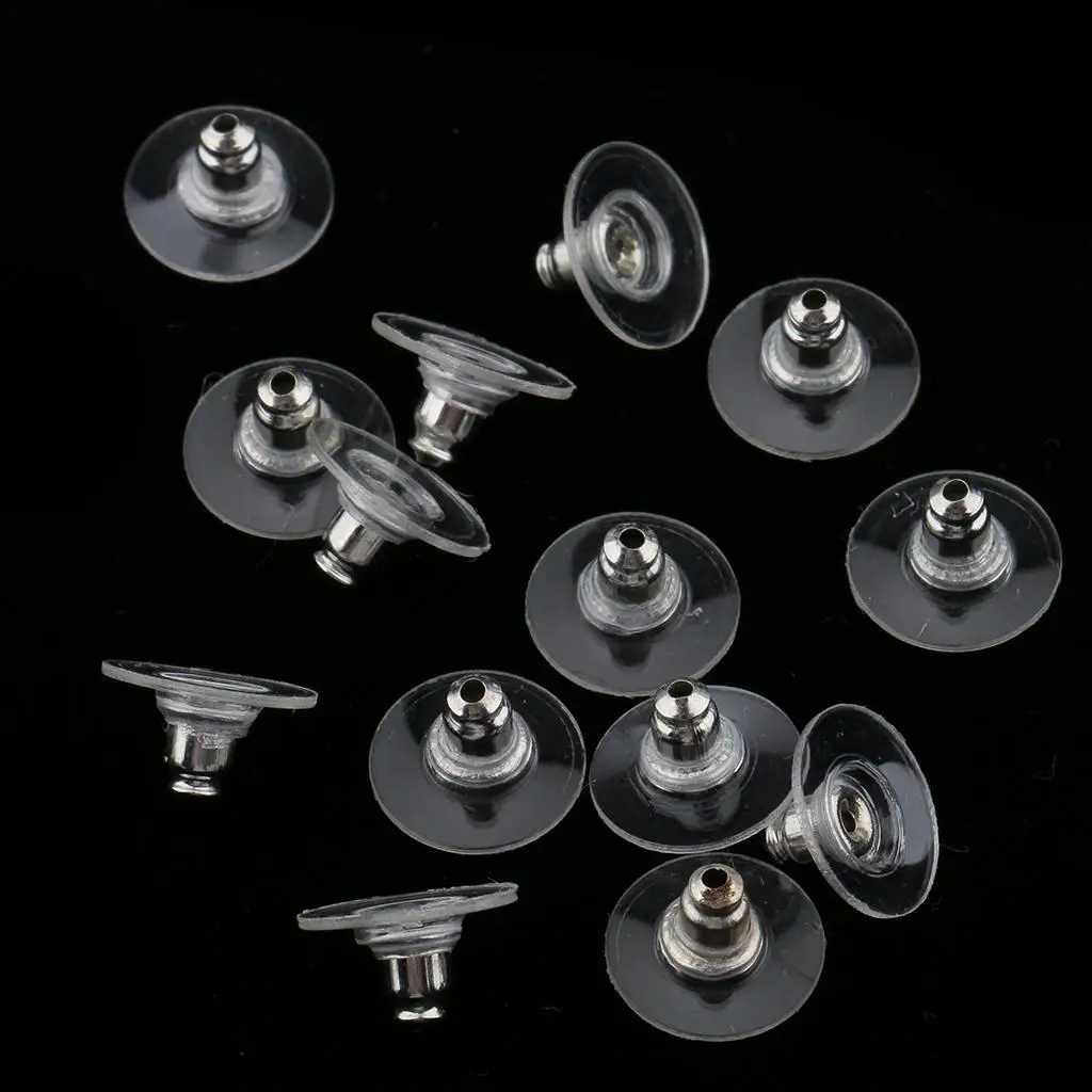 100Pcs Transparent Plastic Earring Stopper Delivers Earring Detections