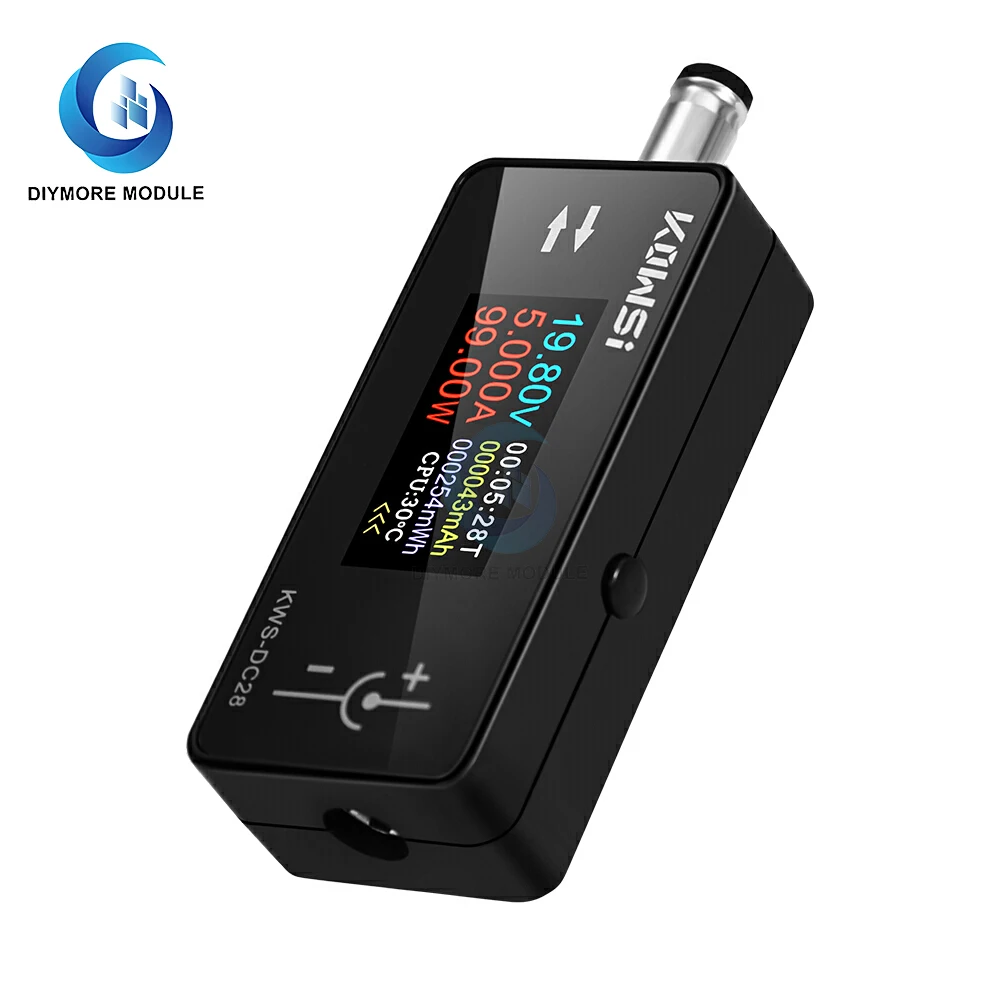 0.96 polegadas TFT HD Display Digital DC 5.5*2.5 USB DC Interface Tester Tensão Amperímetro Medidor de Potência DC 4 ~ 30V 0 ~ 12A