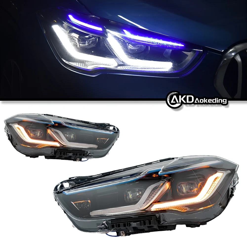 Auto Parts For BMW X1 F48 Headlights 2016-2021 latest Dual L Style LED Daytime Lights Dual Projector Car Accesorios Modified