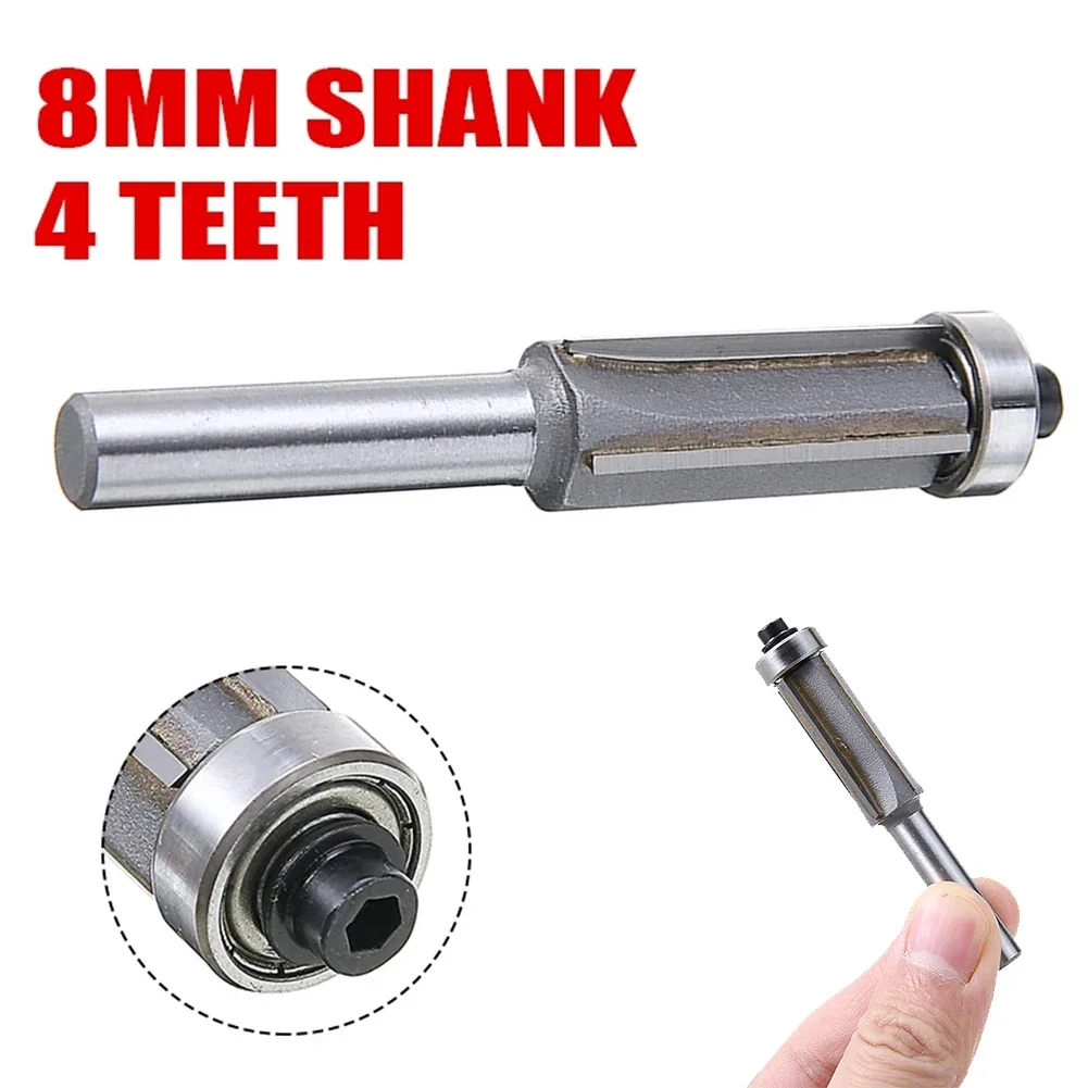 8mm Shank Pattern Flush Trim Router Bit Double Bearing For Wood Milling Cutter  Plywood Hardwood Soft Wood Blade Length 25mm