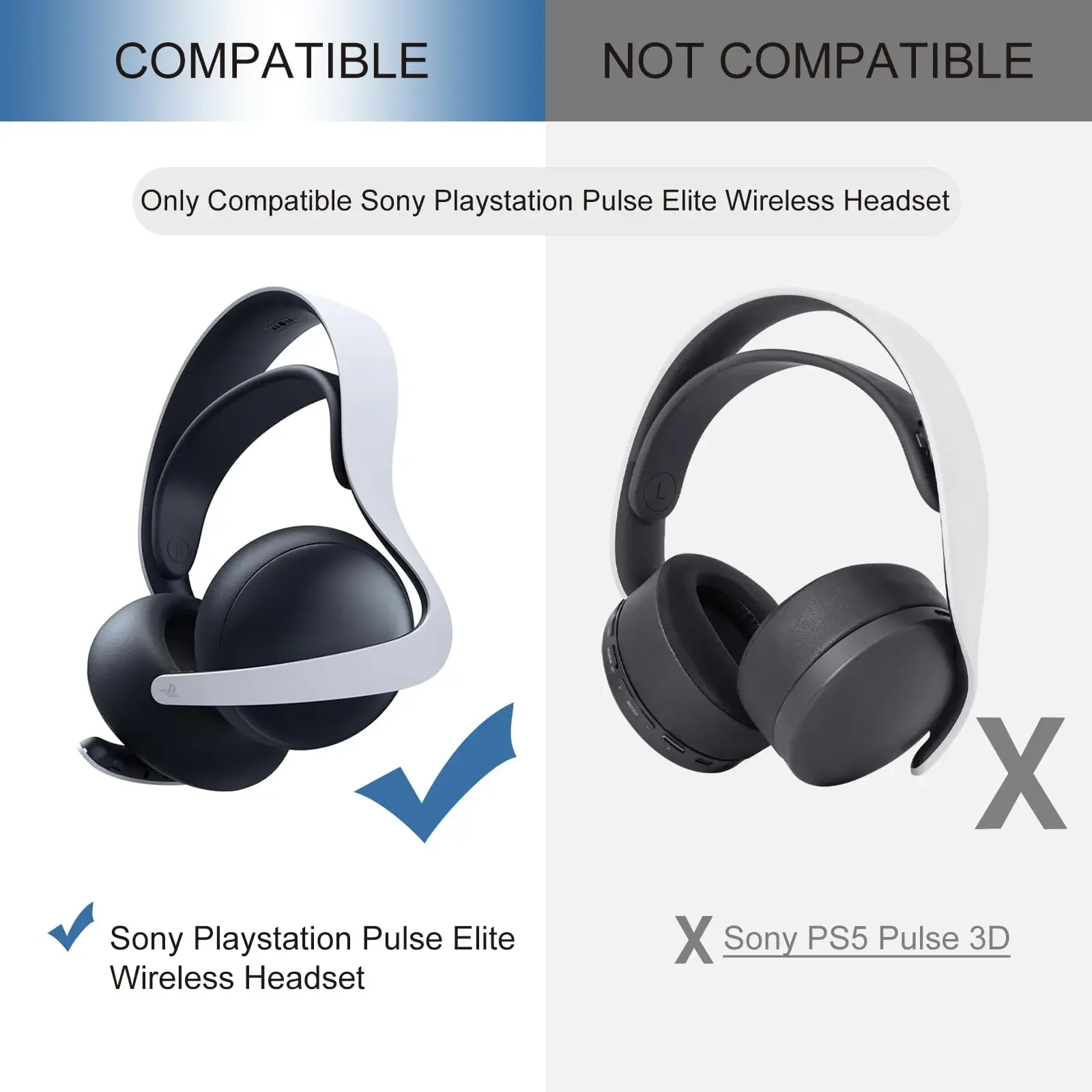 Replacement Earpads for Sony PlayStation Pulse Elite Wireless Headset, Ear Pads Earmuffs Noise Cancelling Memory Foam