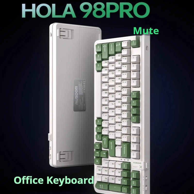 Hola98 Kongqingyu لوحة المفاتيح الميكانيكية ثلاثة أوضاع اتصال المحور الصامت التخصيص RGB مريح ASD حشية هيكل PCB