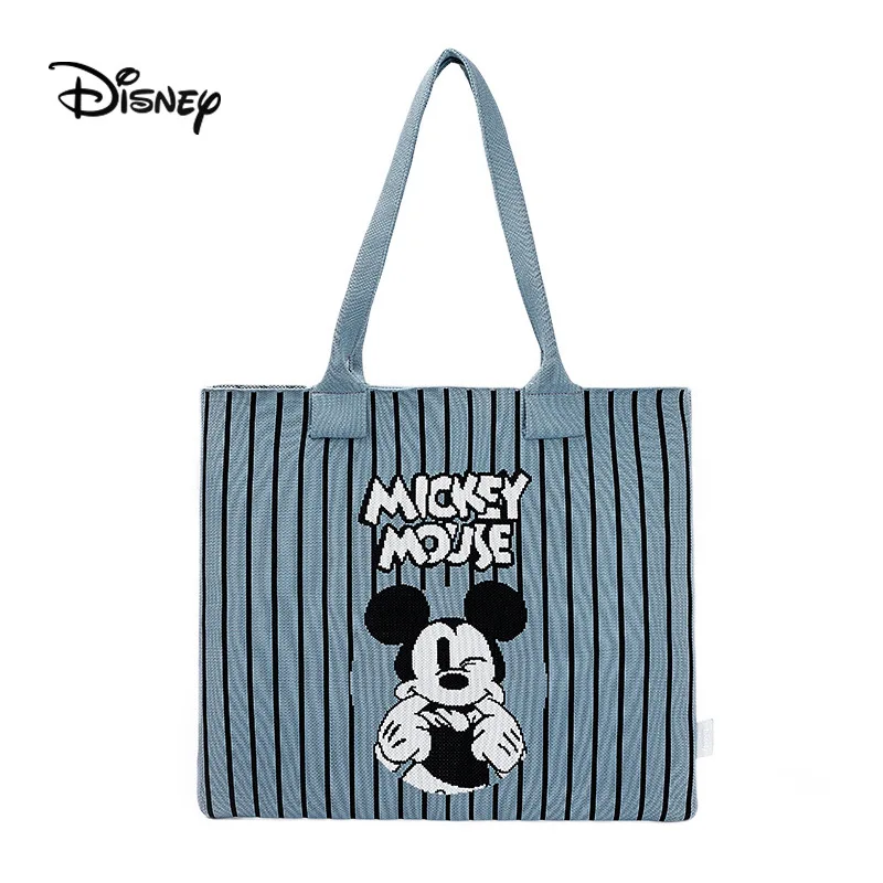 

Вязаная сумка-тоут Disney с изображением Микки Мауса, большая вместительная сумка, модная универсальная сумка через плечо