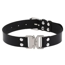 Fashion Harajuku Choker splice Buckle Necklace PU Leather Cosplay Anime Necklaces Collar Gothic Jewelry Gift