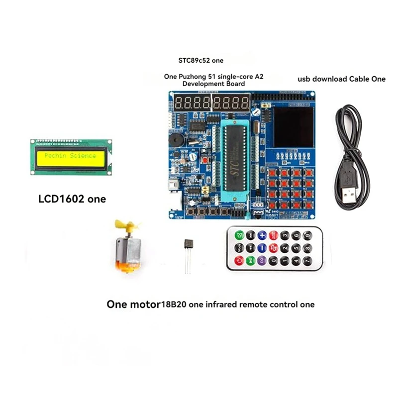 51 Single Chip Microcomputer Development Board 51 Development Board Learning Board STC89C52 Suite Minimum System