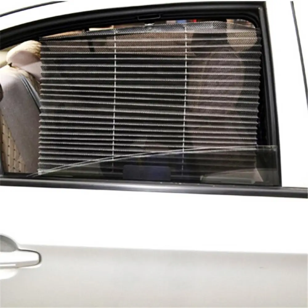 New Summer Car Automatic Retractable Side Window Curtain Easy To Install Block Heat & Sun Light Sun Shield Blind Sunshade