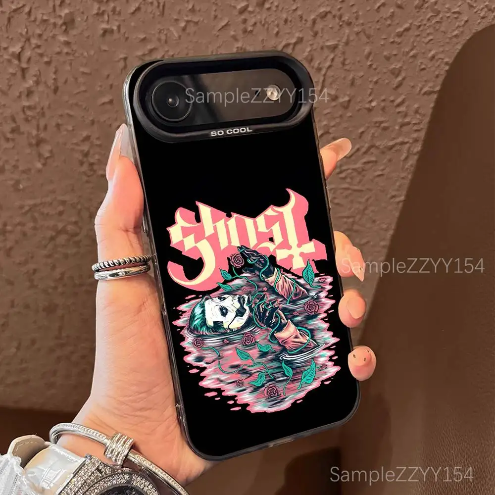 Ghost Heavy Metal Band Phone Case For iPhone 17,16,15,14,13,12,X,8,Pro,Max,Plus,E,SE4,Air,Mini Black IMD Matte