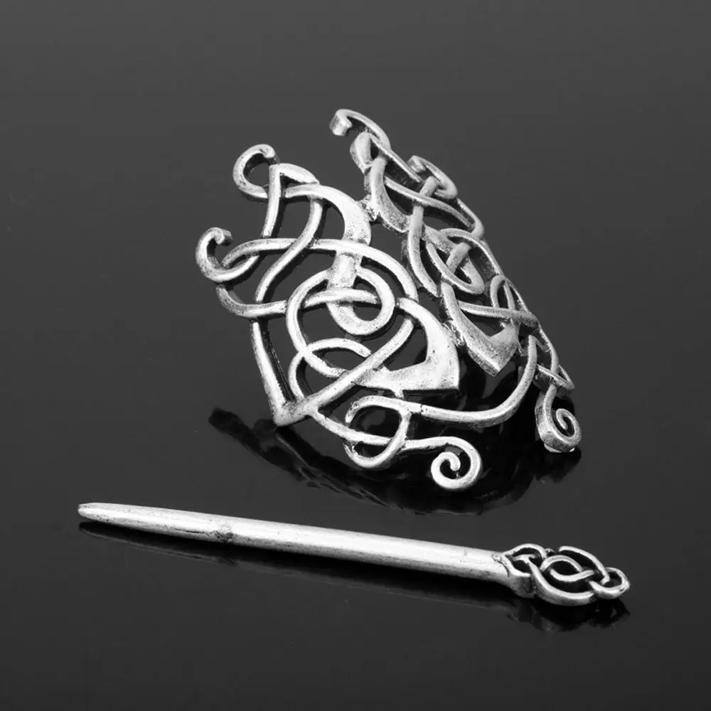 Chinese Style Hair Accessories Alloy Gem Celtic Knot Hair Stick Ancient Style Hair Crown Hanfu Hairpin Hairstyle Design Tool