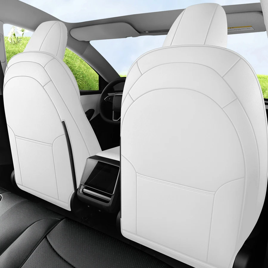 For Tesla Model 3 Highland Y Juniper 2025 2026 Car Special Seats Cover PU Leather Full Surround Style Interior Accessories 4