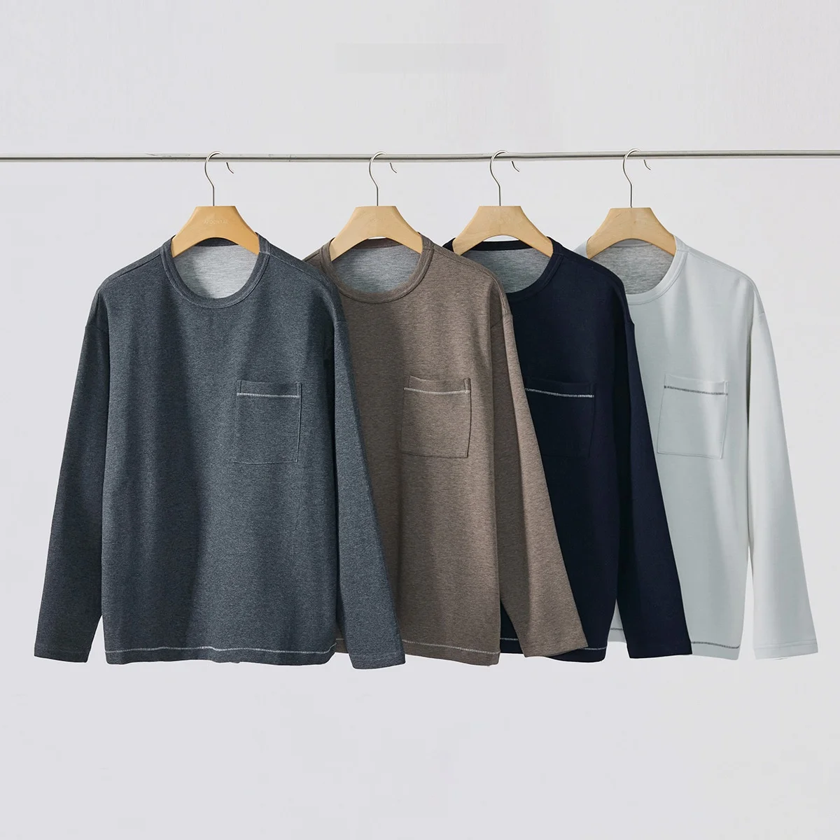 

Men's Long Sve T-irt Casual Loose Color Blo Winter Base Layer irt Cotton Blend Fabric Comfortable Daily Wear