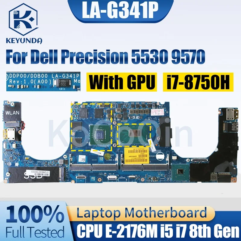 For Dell Precision 3440 Notebook Mainboard 213247-1 E-2176M i5 i7 8th Gen With GPU 0W8N6V 0F3DC8 Laptop Motherboard Full Tested