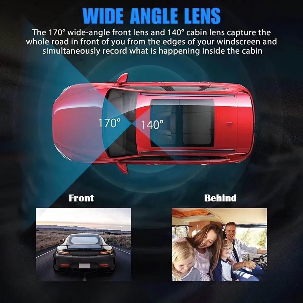 Dashcam mit Front- und Rückkamera 1080P, Mini HD Dashcam mit Nachtsicht und 170° ° Weitwinkel, Loop-Aufnahme für Auto, SUV – Detail 1