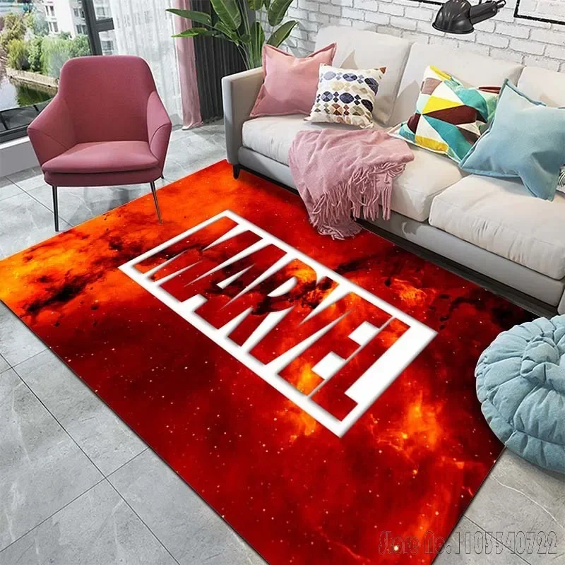 Anime Marvell Logo Printing Large Carpet for Living Room Bedroom Kid's Room Home Decor Area Rug Non-slip Mat Sofa Table Mat