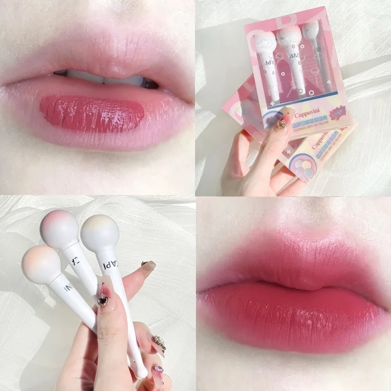 Liquid Lipstick With Cushion Applicator Velvet Matte Lip Gloss Moisturizing Creamy Soft Liquid Blush Lip Stick Multi-uses Makeup