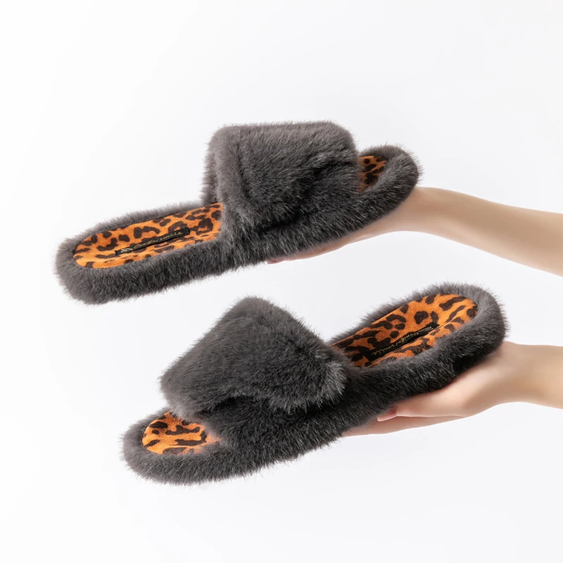 Comwarm Women Slippers Memory Foam Furry Indoor Cotton Shoes Warm Comfort Lightweight Slides Fuzzy Plush Female Casual Slippers