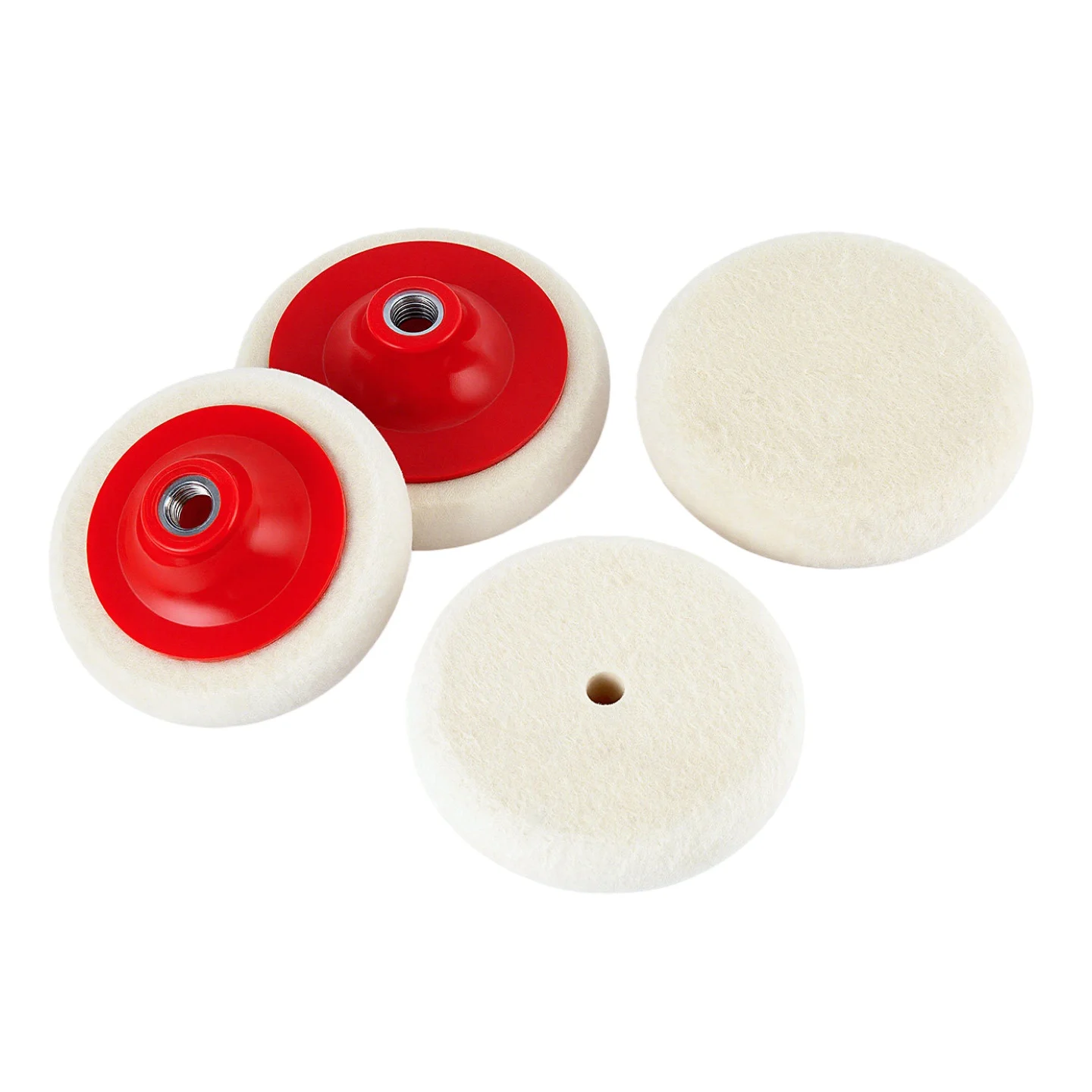 1 Stück 115/125mm Woll-Polierscheibe Polierpads M14 Gewinde Filz-Polierscheibe für Auto, Metall, Marmor, Glas, Holzbodenpolitur – Detail 10