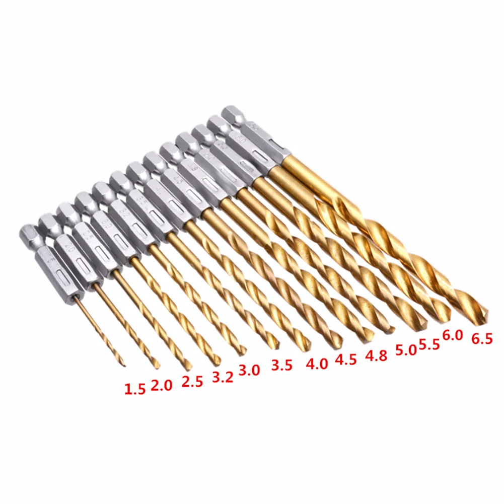 13 PCS 1/4inch Hex Shank Drill Bits Impact Driver Twist Drill Bit Set 13 PCS 1/4inch Hex Drill Bit Set Hex Shank Drilling Tools