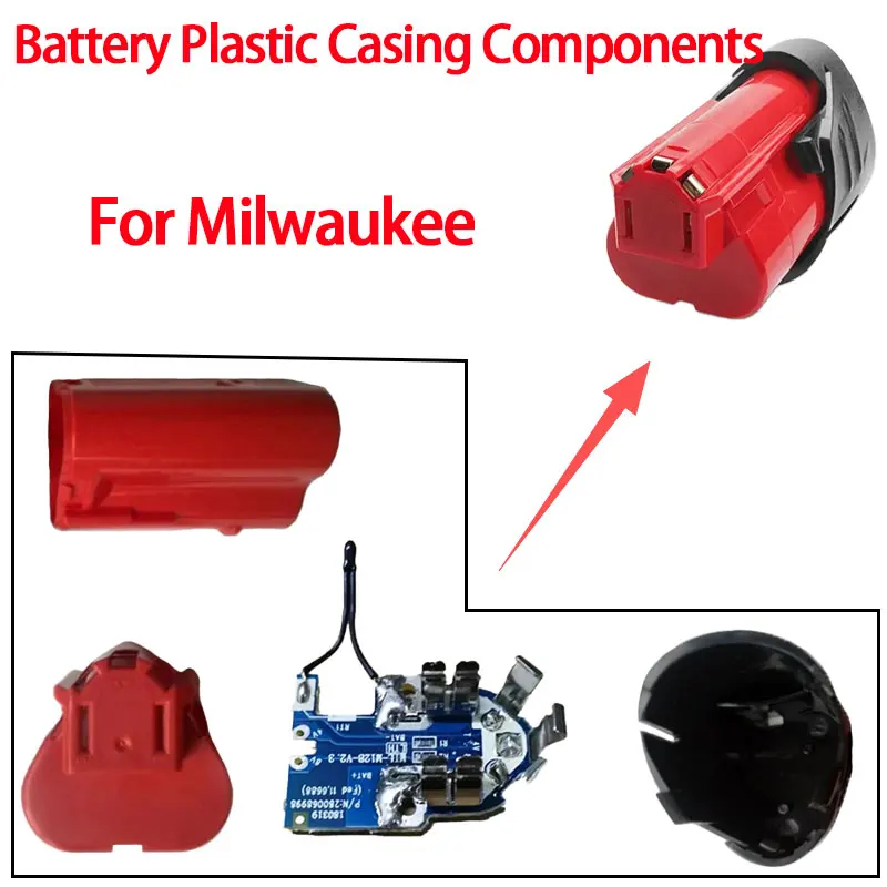 Hot 12V Battery Plastic Case (no battery cell ) PCB Circuit Board For Milwaukee 12V 1.3Ah 1.5Ah 48-11-2411 Li-ion Battery