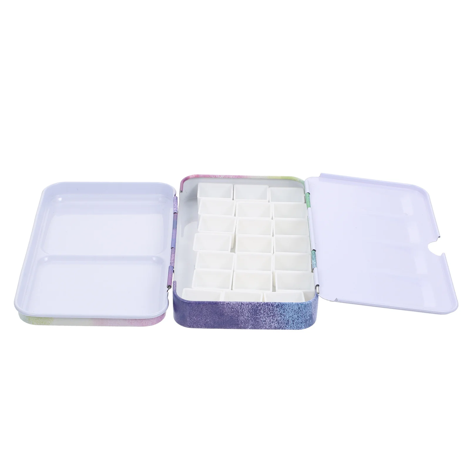 1 set 1 Set Portable Watercolor Paint Box With Compartments For Mixing Storage, Acrylic Color Organizer Tin, Art Paint Boxes