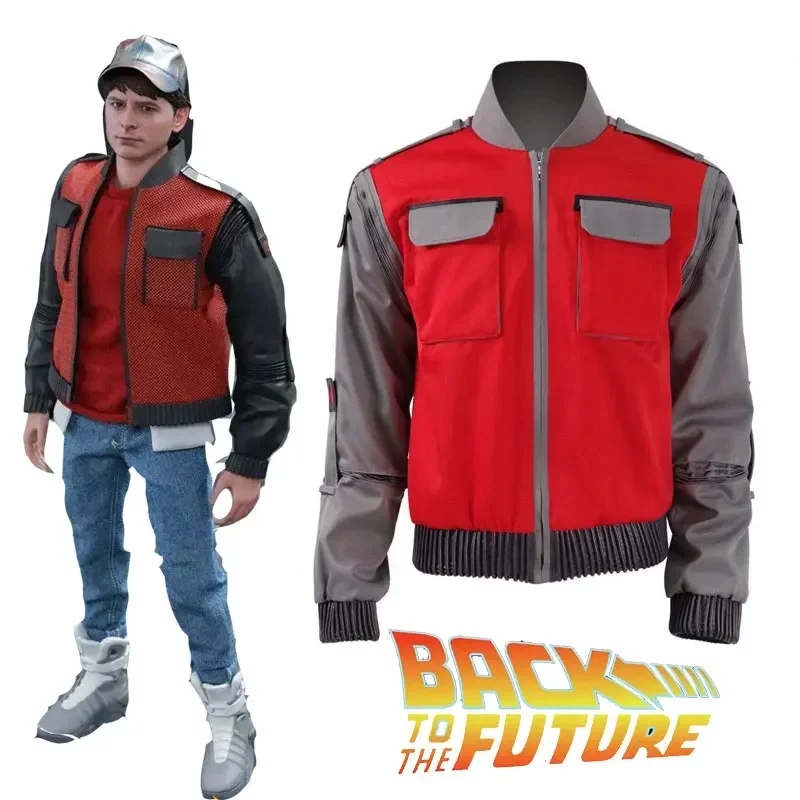 De volta para o futuro filme Cosplay jaqueta masculina, traje de Halloween, casaco laranja, outwear, roupa carnaval, Jr Marlene, Seamus Marty