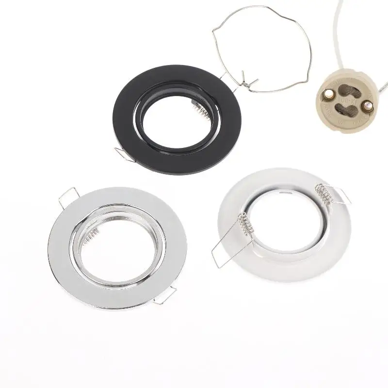 

1 Set Round Recessed LED Downlight Fixture Holder Cutout Frame For MR16 GU10 Bulb
